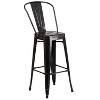 Flash Furniture Commercial Grade 23.75" Square Metal Indoor-Outdoor Bar Table Set with 2 Stools with Backs - 4 of 4