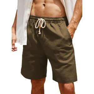 COOFANDY Men's Linen Shorts Casual Elastic Waist Drawstring Summer Beach Shorts - 1 of 4