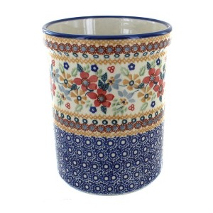 Blue Rose Polish Pottery P082 Manufaktura Utensil Jar - 1 of 2