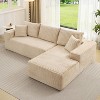 108" Cloud Sectional Sofa with Left Chaise, Deep Seat Modular Couch, Plush Corduroy Upholstered Sofa, No Assembly Required,Living Room Sofa - 3 of 4