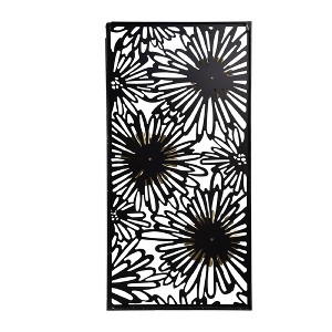 19"x39" Floral Metal Wall Decor Black/Gold - A&B Home: Iron Art Deco, Botanical Unframed Vertical Wall Art - 1 of 4