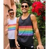 Tipsy Elves Men's Charcoal Rainbow All the Way Tank Top: Size Small - 2 of 3