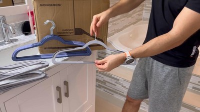 Light and Dark Gray Plastic Non-Slip Coat Hangers, 50 Pack
