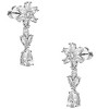 Guili Snowflake Sterling Silver White Gold Plated or Gold Plated Cubic Zirconia Cluster Snowflake Formal Dangle Earrings for an Elegant Wintery Look - 2 of 2