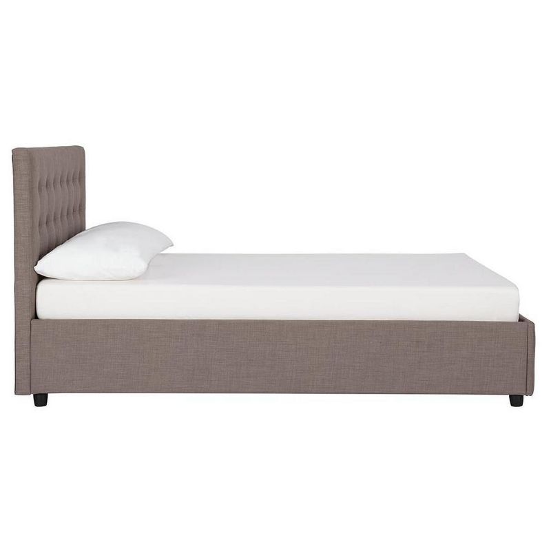 Full Selma Upholstered Bed with Storage Gray Linen - Room &#38; Joy, 3 of 9