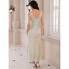 INSPIRE CHIC Women's Sequin V Neck Sleeveless Cocktail Maxi Gown Evening Dress - 4 of 4