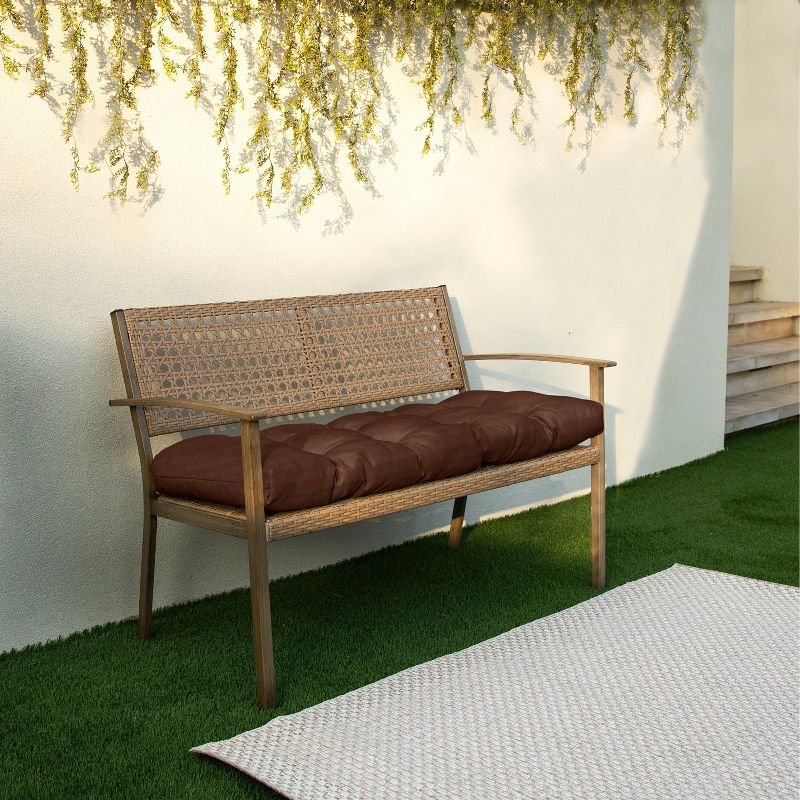 55" x 18" x 2" Sunbrella Canvas Tufted Outdoor Bench Cushion - Sorra Home, 3 of 6