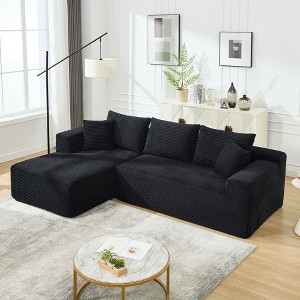 Resenkos 2-Seat Modular Sectional Sofa, L-Shaped Cloud Design with Left-Facing Chaise and Memory Foam, - 1 of 4