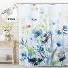 LunaLulinlk Blue Floral Fabric Shower Curtain - 3 of 4