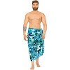 HAPPY BAY Men's Beach Holidays Cover Up Summer Long Sarong Wrap Beachwear Vacation Cover-Up Lava Lava For Men One Size Dark Cyan - 2 of 4