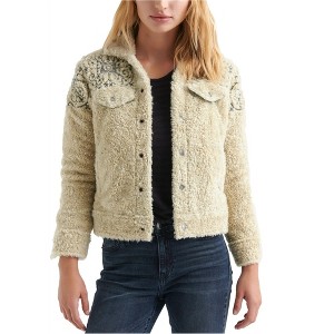 Lucky Brand Womens Faux Shearling Jean Fleece Jacket - 1 of 1