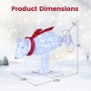 Tangkula 4.5 FT Lighted Skiing Polar Bear Light up Christmas Decoration w/ Red Scarf - 3 of 3