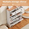 Freestanding Shoe Storage Cabinet, Farmhouse Shoe Organizer with 2 Flip Drawers&Barn Door Design,for Entryway Foyer Hallway, White - 4 of 4