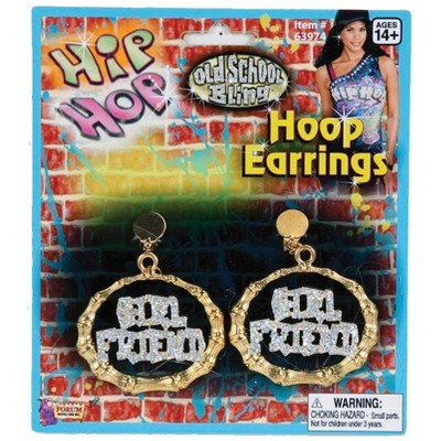 Forum Novelties Hip Hop Girl Friend Costume Earrings