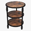 3-Tier Round End Table, Nightstand with Steel Frame for Living Room,Bedroom, Night Stand Accent Coffee Table - 3 of 4