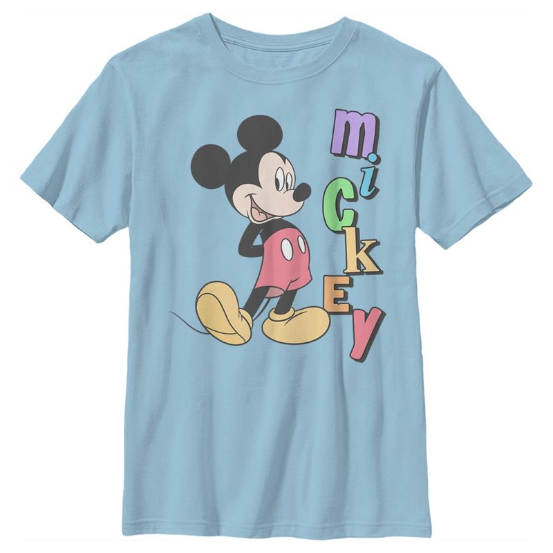 Boy's Disney Mickey Mouse Colorful Name T-Shirt, 1 of 5