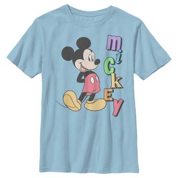 Boy's Disney Mickey Mouse Colorful Name T-Shirt