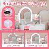 Kids Vanity with Lights, Princess Girls Vanity with Open Storage Shelves, Toddler Vanity Table and Chair Set, Perfect for Bedroom or Playroom - 4 of 4