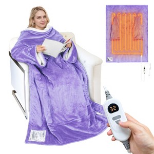 Catalonia Heated Blanket with Sleeves, Wearable Warming Blanket with 5 Heating Levels, 4H Timer Auto Shut Off, Overheat Protection, Cozy Gift - 1 of 4