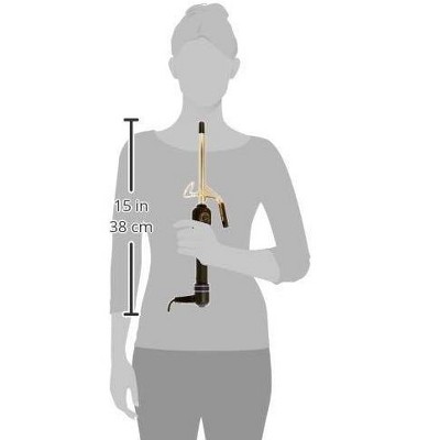 24K Gold Plated Ceramic Curling Iron with Black Handle