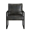 Faux Leather Upholstered Accent Chair with Cushioned Seat, Attached Cushion, Upholstery-Wrapped Armrests - 2 of 4