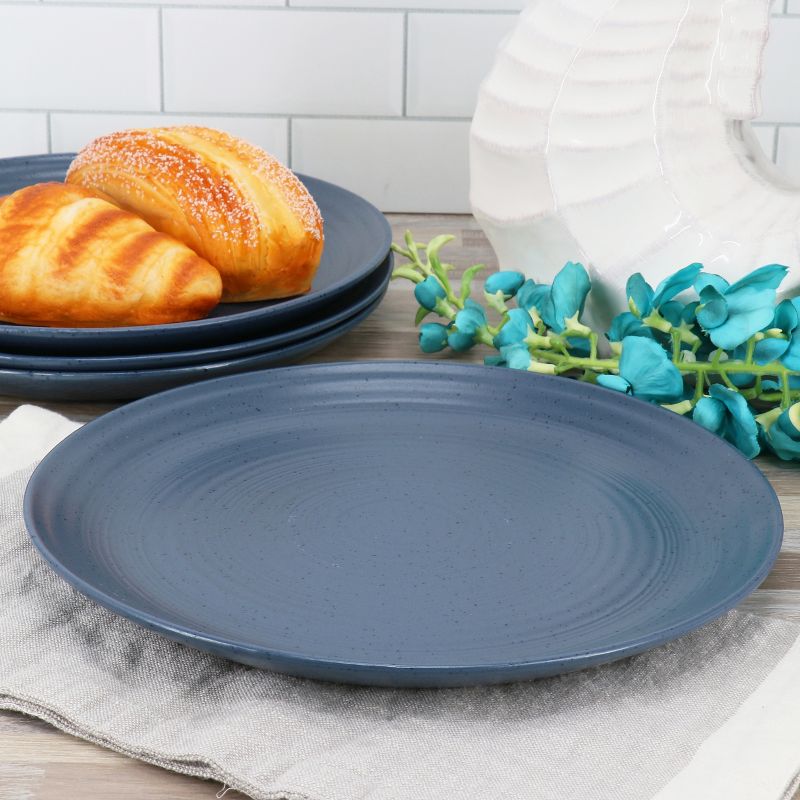 Gibson Bee and Willow Home Milbrook 6 Piece 10 Inch Dinner Plate Set in Speckled Blue, 2 of 7