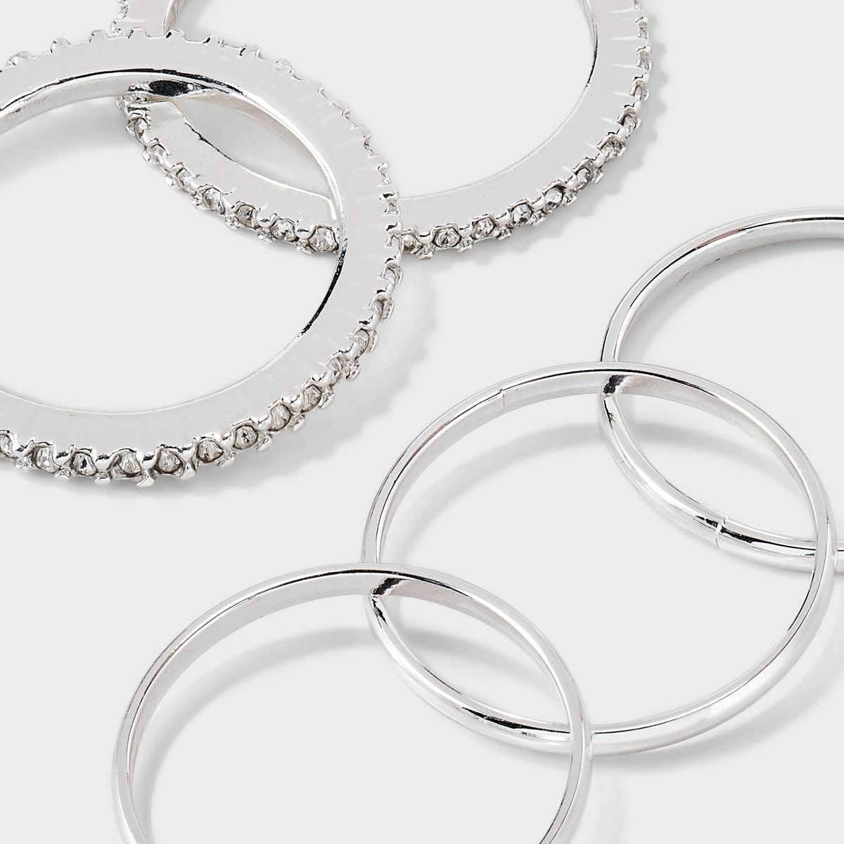 Rhodium Ring Set 5pc - A New Day™ Silver - thumbnail 3