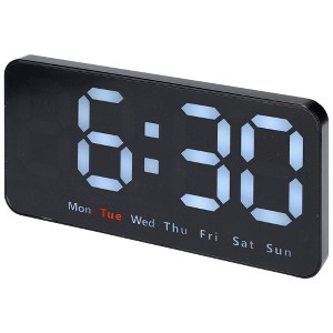 REGALWOVEN Plastic Digital Dimmable Big Numbers Display Table Clock 8.3 x 4.3 x 1.2 Inches - 1 of 4