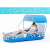 Jasonwell Inflatable Pool Float with Canopy & Cup Holders – X-Large Adult Lounger Raft for Pool, Lake, Beach & Parties, Blue - 2 of 4