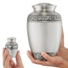Reminded Set of 5 Floral Cremation Urns for Human Ashes - 1 Adult + 4 Keepsake Token Size - 3 of 4