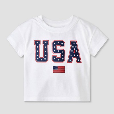 Baby Girls' USA Graphic T-Shirt - Cat & Jack™ White