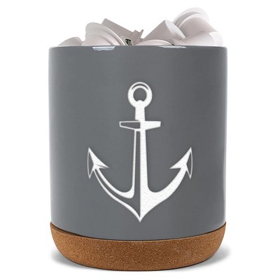 Elanze Designs Anchor Grey X-Large Cork Bottom, Kitchen Counter, Ceramic Stoneware, Coffee, Tea and Hot Chocolate, Machine Brewing, K Capsule Pod Cup,