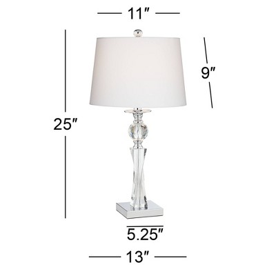 Vienna 25" Clear Crystal Glass Table Lamp with White Shade