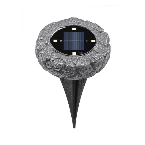4pk Outdoor Solar Stone Ground Lights, Merkury Innovations Outdoor Solar Cylinder Lights