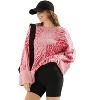 EXLURA Womens Oversized Graphic Leopard Print Long Sleeve Sweaters Chunky Knit Pullover Tops Fall Winter Sweater - 2 of 4