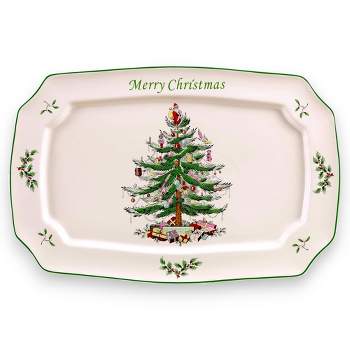 Spode Christmas Tree Rectangular Platter, Made of Fine Earthenware