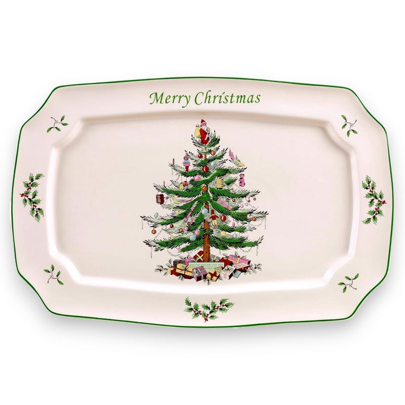 Spode Christmas Tree Rectangular Platter, Made of Fine Earthenware, 1 of 5