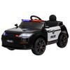 Qaba 12V Kids Car, Kids Electric Car w/ Remote Control, Siren, Light, Music, Spring Suspension, Horn & Transport Wheel, Black - 4 of 4