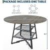 Dining Room Round Table for 4-6, Circle Kitchen Dining Table with Metal Base, 47 Inch Round DiningTable, Wood Kitchen Tables with Storage Shelf - 2 of 4