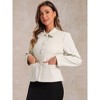 INSPIRE CHIC Women's Work Office Contrast Collar Single Breasted Winter Coat - 3 of 4