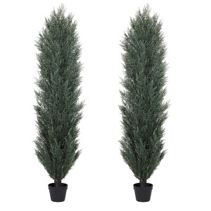 NAYSAYE Planter 180cm Detachable Artificial Green Pine and Cypress Tall Simulation Plant for Indoor Outdoor Garden, Green, 8.7"*8.7"*71" - 1 of 4
