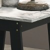 Syemin End Tables Rectangular Side Table, Marble Top Coffee Table, Side Table Home Accent Table, Night Stands Sofa Side Table, Black, 15"*19"*19" - 3 of 4