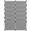vidaXL Shoe Rack Black PP (Polypropylene), Steel 37 x 14.6 x 49.2 in - Black 37" x 14.6" x 49.2" - 3 of 4