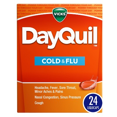 Vicks Dayquil Cold & Flu Multi-symptom Medicine Liquicaps - 24ct : Target