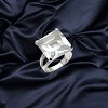 Slickblue Polished 925 Sterling Silver Ring with Clear & Amethyst CZ - Chic Solitaire Design, Women's Jewelry, Size 6-10 - 2 of 3