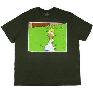 The Simpsons Men's Homer Backing Into The Bushes Adult Short Sleeve T-Shirt - 1 of 3