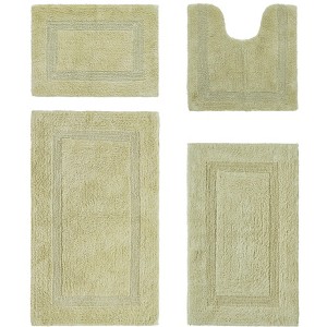 Lux Premium 100% Cotton Tufted Solid Reversible 4 Piece Bath Rug Set – Ultra-Soft, Water-Absorbent, Durable, Machine Washable Bathroom Rug - 1 of 4