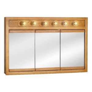 Richland 48-Inch Lighted Wood Medicine Cabinet in Nutmeg Oak - 1 of 2