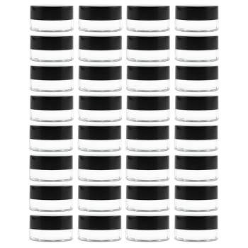 Cornucopia Brands 7-Milliliter Glass Lip Balm Jars, 24pk; .25oz Thick-Walled Containers (7ml Clear w/ Black Metal Lids)