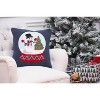 C&F Home 18" x 18" Snowman and Christmas Tree in Snowglobe Holiday Winter Hooked Pillow Accent Throw Pillow - 3 of 4